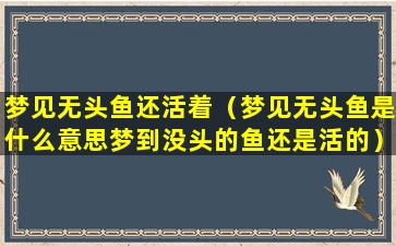 梦见无头鱼还活着（梦见无头鱼是什么意思梦到没头的鱼还是活的）