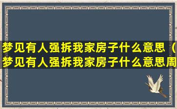 梦见有人强拆我家房子什么意思（梦见有人强拆我家房子什么意思周公解梦）