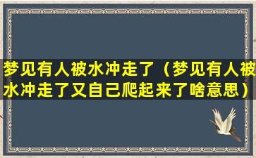 梦见有人被水冲走了（梦见有人被水冲走了又自己爬起来了啥意思）