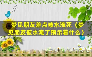 梦见朋友差点被水淹死（梦见朋友被水淹了预示着什么）