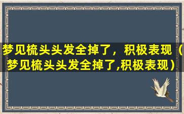 梦见梳头头发全掉了，积极表现（梦见梳头头发全掉了,积极表现）