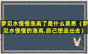 梦见水慢慢涨高了是什么意思（梦见水慢慢的涨高,自己想走出去）