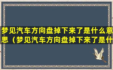 梦见汽车方向盘掉下来了是什么意思（梦见汽车方向盘掉下来了是什么意思呀）