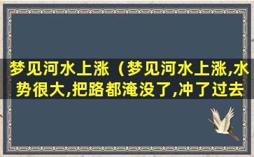 梦见河水上涨（梦见河水上涨,水势很大,把路都淹没了,冲了过去）