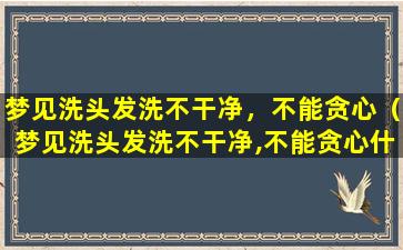 梦见洗头发洗不干净，不能贪心（梦见洗头发洗不干净,不能贪心什么意思）