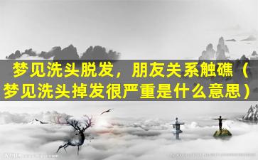 梦见洗头脱发，朋友关系触礁（梦见洗头掉发很严重是什么意思）