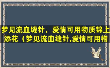 梦见流血缝针，爱情可用物质锦上添花（梦见流血缝针,爱情可用物质锦上添花）