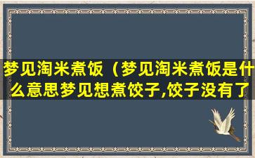 梦见淘米煮饭（梦见淘米煮饭是什么意思梦见想煮饺子,饺子没有了）