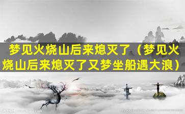 梦见火烧山后来熄灭了（梦见火烧山后来熄灭了又梦坐船遇大浪）