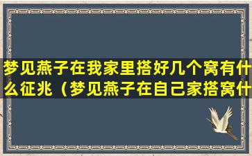 梦见燕子在我家里搭好几个窝有什么征兆（梦见燕子在自己家搭窝什么意思）