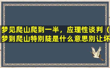 梦见爬山爬到一半，应理性谈判（梦到爬山特别陡是什么意思别让坏情绪扰乱内心）