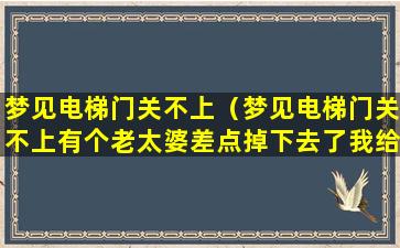 梦见电梯门关不上（梦见电梯门关不上有个老太婆差点掉下去了我给拉上来了）