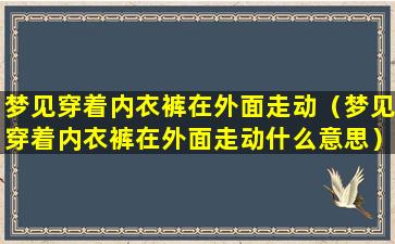 梦见穿着内衣裤在外面走动（梦见穿着内衣裤在外面走动什么意思）