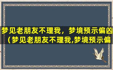 梦见老朋友不理我，梦境预示偏凶（梦见老朋友不理我,梦境预示偏凶什么意思）