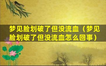 梦见脸划破了但没流血（梦见脸划破了但没流血怎么回事）