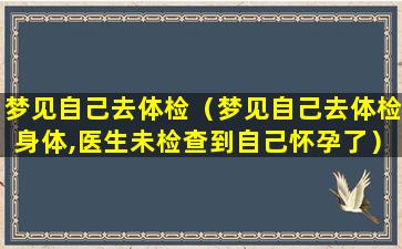 梦见自己去体检（梦见自己去体检身体,医生未检查到自己怀孕了）