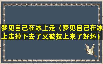 梦见自己在冰上走（梦见自己在冰上走掉下去了又被拉上来了好坏）