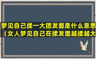 梦见自己揉一大团发面是什么意思（女人梦见自己在揉发面越揉越大）