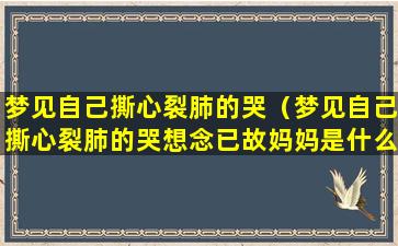 梦见自己撕心裂肺的哭（梦见自己撕心裂肺的哭想念已故妈妈是什么意思）