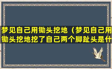 梦见自己用锄头挖地（梦见自己用锄头挖地挖了自己两个脚趾头是什么意思）