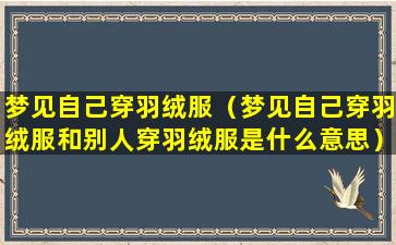 梦见自己穿羽绒服（梦见自己穿羽绒服和别人穿羽绒服是什么意思）