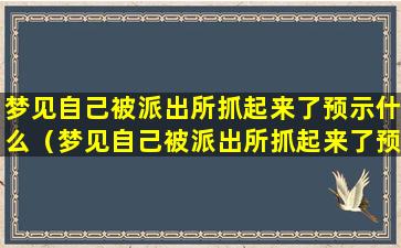 梦见自己被派出所抓起来了预示什么（梦见自己被派出所抓起来了预示什么意思）