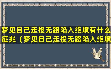 梦见自己走投无路陷入绝境有什么征兆（梦见自己走投无路陷入绝境最后逃出来了）