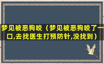 梦见被恶狗咬（梦见被恶狗咬了一口,去找医生打预防针,没找到）