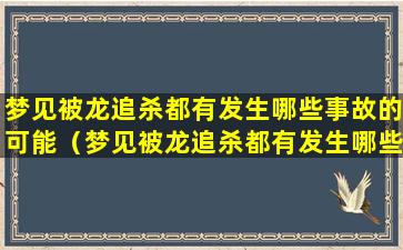 梦见被龙追杀都有发生哪些事故的可能（梦见被龙追杀都有发生哪些事故的可能了）