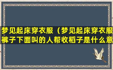 梦见起床穿衣服（梦见起床穿衣服裤子下面叫的人帮收稻子是什么意思）