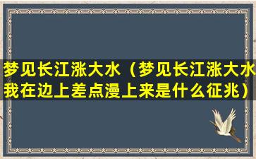 梦见长江涨大水（梦见长江涨大水我在边上差点漫上来是什么征兆）