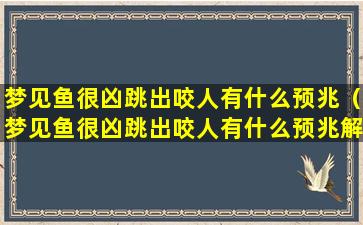 梦见鱼很凶跳出咬人有什么预兆（梦见鱼很凶跳出咬人有什么预兆解梦）