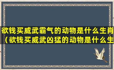 欲钱买威武霸气的动物是什么生肖（欲钱买威武凶猛的动物是什么生肖）