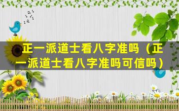 正一派道士看八字准吗（正一派道士看八字准吗可信吗）