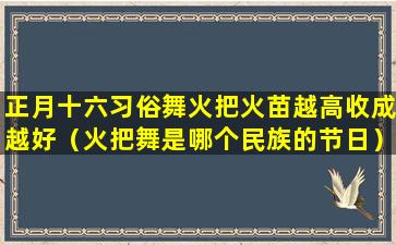 正月十六习俗舞火把火苗越高收成越好（火把舞是哪个民族的节日）