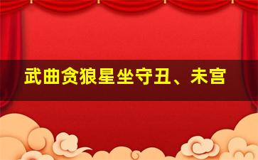 武曲贪狼星坐守丑、未宫