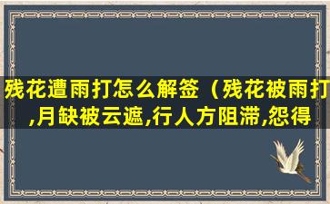 残花遭雨打怎么解签（残花被雨打,月缺被云遮,行人方阻滞,怨得事如麻）