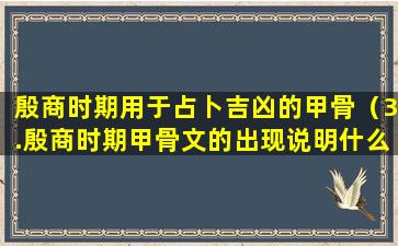 殷商时期用于占卜吉凶的甲骨（3.殷商时期甲骨文的出现说明什么问题）