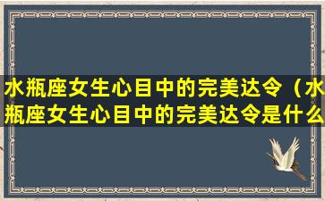 水瓶座女生心目中的完美达令（水瓶座女生心目中的完美达令是什么）