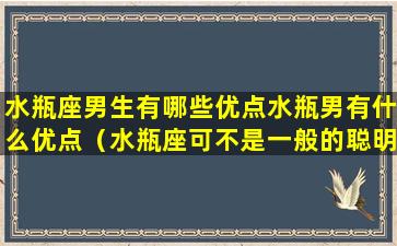 水瓶座男生有哪些优点水瓶男有什么优点（水瓶座可不是一般的聪明）