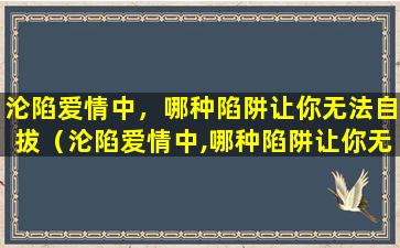 沦陷爱情中，哪种陷阱让你无法自拔（沦陷爱情中,哪种陷阱让你无法自拔）