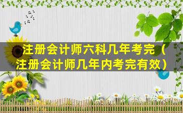 注册会计师六科几年考完（注册会计师几年内考完有效）