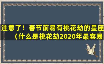 注意了！春节前易有桃花劫的星座（什么是桃花劫2020年最容易遭遇桃花劫的五大生肖）