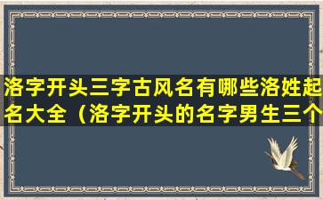 洛字开头三字古风名有哪些洛姓起名大全（洛字开头的名字男生三个字）