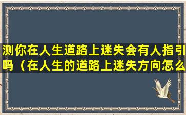 测你在人生道路上迷失会有人指引吗（在人生的道路上迷失方向怎么办）