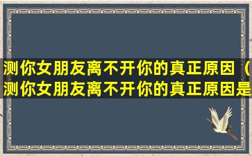 测你女朋友离不开你的真正原因（测你女朋友离不开你的真正原因是什么）