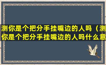 测你是个把分手挂嘴边的人吗（测你是个把分手挂嘴边的人吗什么意思）