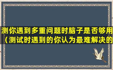 测你遇到多重问题时脑子是否够用（测试时遇到的你认为最难解决的问题）