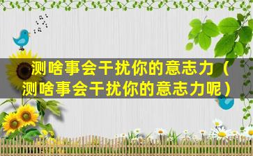 测啥事会干扰你的意志力（测啥事会干扰你的意志力呢）