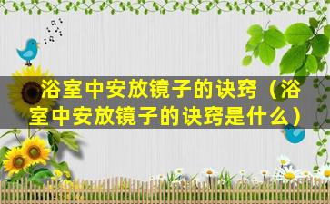 浴室中安放镜子的诀窍（浴室中安放镜子的诀窍是什么）